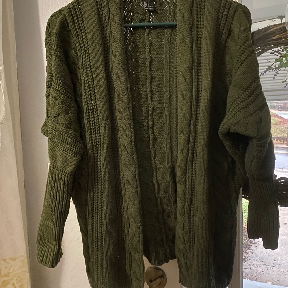 Olive green cardigan